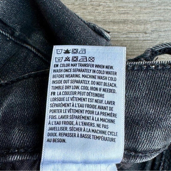 American Eagle Outfitters High Rise Shortie Charcoal Black Distressed Size 0 - Picture 5 of 8